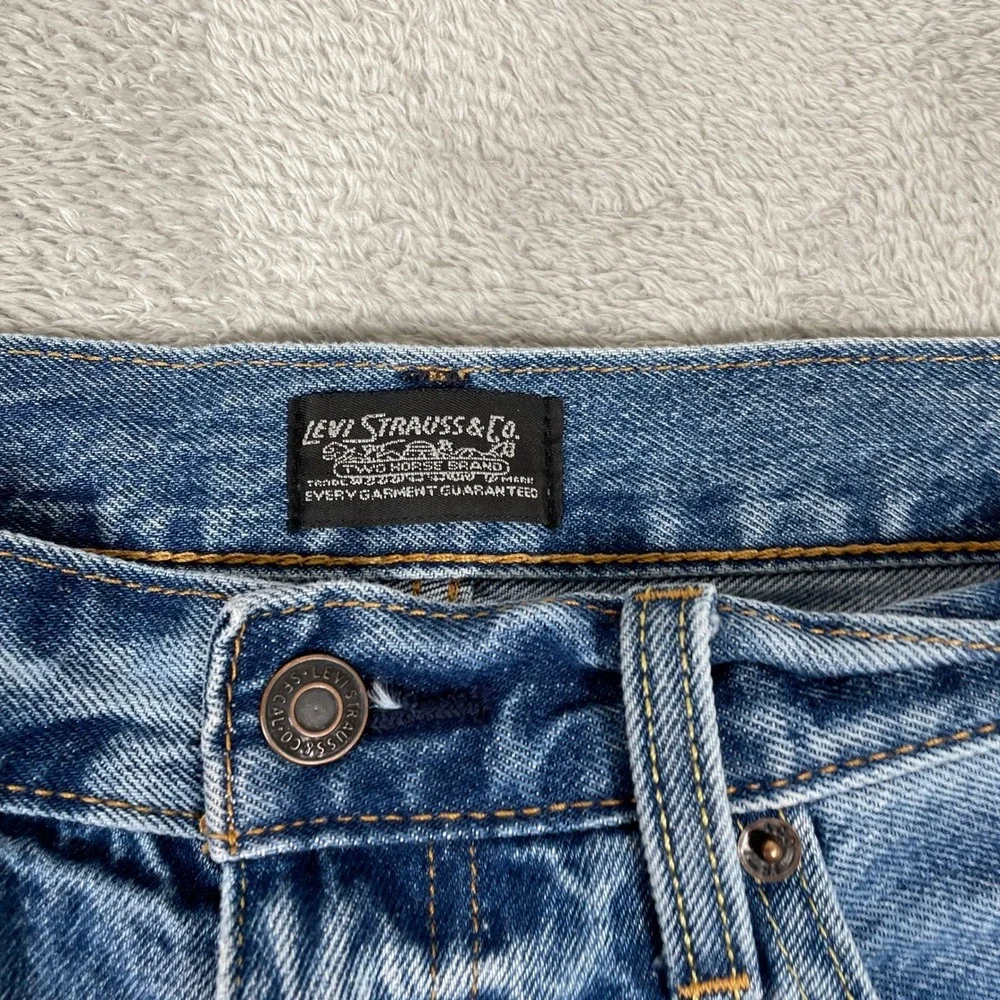 Levis 511 Denim Shorts Mens 32 Blue Cut Off‎ Raw Hem Slim Fit Summer Skater